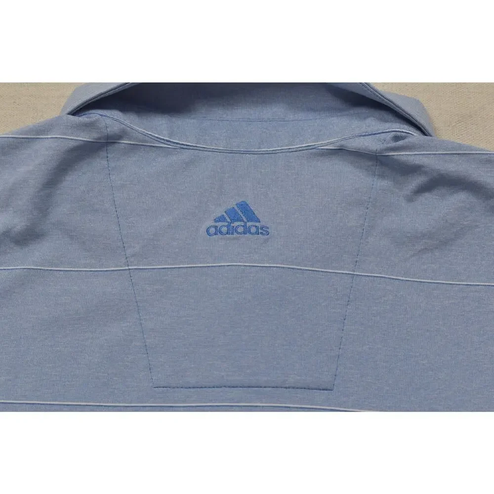 Adidas Golf Climalite Blue Striped Short Sleeve Polo Shirt Men's Size 2XL XXL